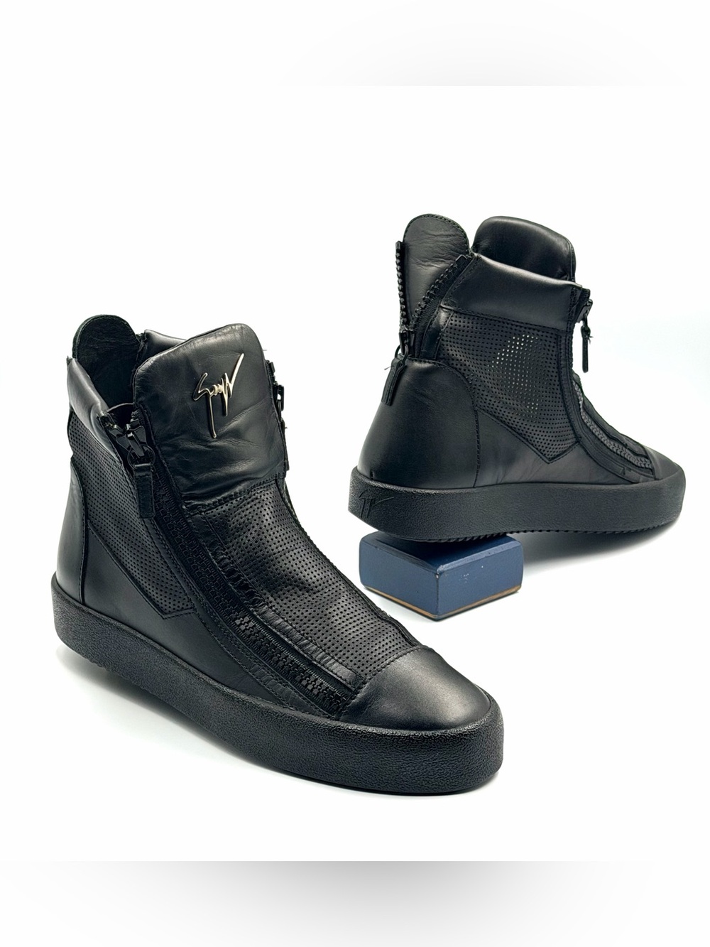 Giuseppe Zanotti Zip Detailed Hi-top Men Sneakers - Black